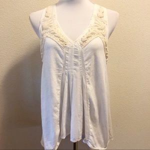 Soft and romantic Meadow Rue White Lace Swing Top